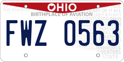 OH license plate FWZ0563