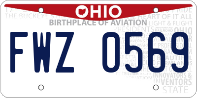 OH license plate FWZ0569