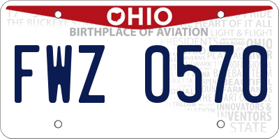 OH license plate FWZ0570