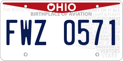 OH license plate FWZ0571