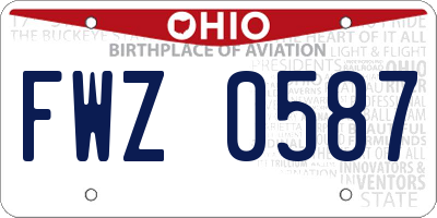 OH license plate FWZ0587