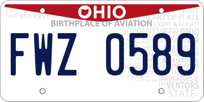 OH license plate FWZ0589