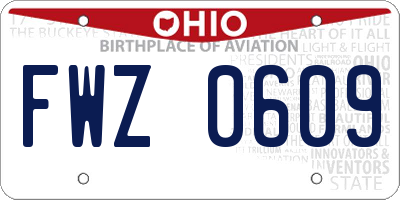OH license plate FWZ0609