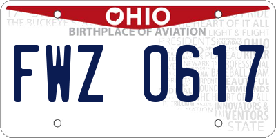 OH license plate FWZ0617