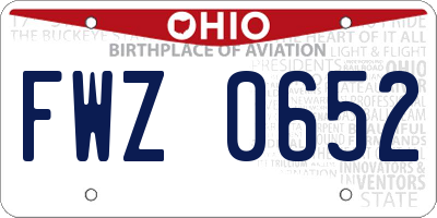 OH license plate FWZ0652