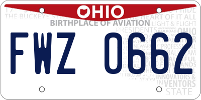 OH license plate FWZ0662