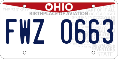 OH license plate FWZ0663