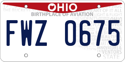 OH license plate FWZ0675