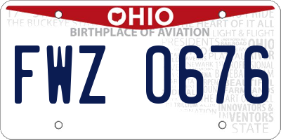 OH license plate FWZ0676