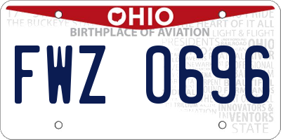 OH license plate FWZ0696