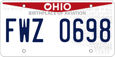 OH license plate FWZ0698