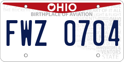 OH license plate FWZ0704