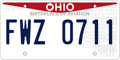 OH license plate FWZ0711