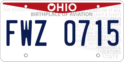 OH license plate FWZ0715