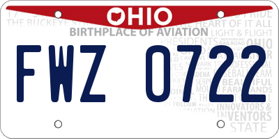 OH license plate FWZ0722