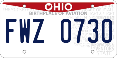 OH license plate FWZ0730