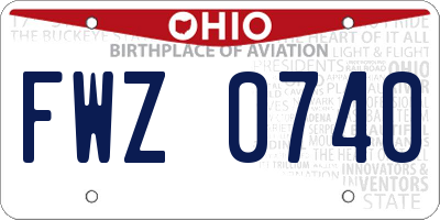 OH license plate FWZ0740
