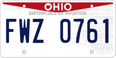 OH license plate FWZ0761