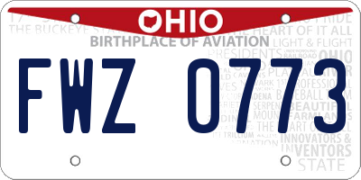 OH license plate FWZ0773