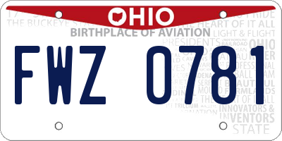 OH license plate FWZ0781