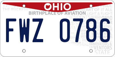 OH license plate FWZ0786