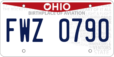 OH license plate FWZ0790