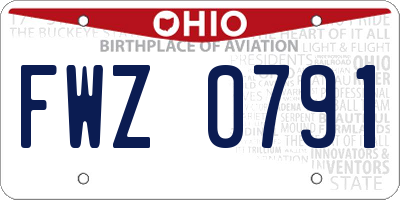 OH license plate FWZ0791