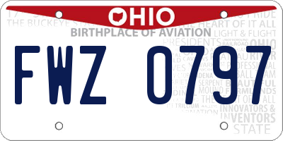 OH license plate FWZ0797