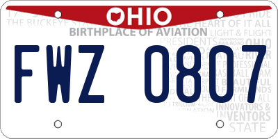 OH license plate FWZ0807