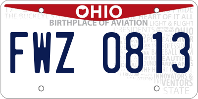 OH license plate FWZ0813