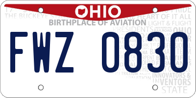 OH license plate FWZ0830