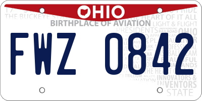 OH license plate FWZ0842