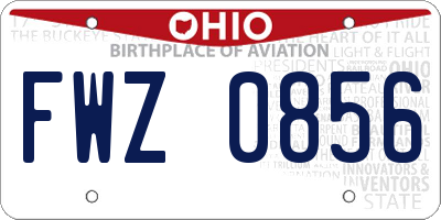 OH license plate FWZ0856