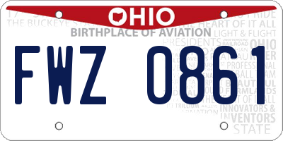 OH license plate FWZ0861