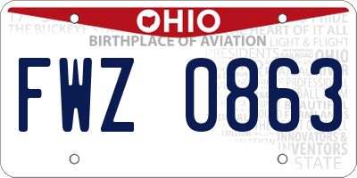 OH license plate FWZ0863