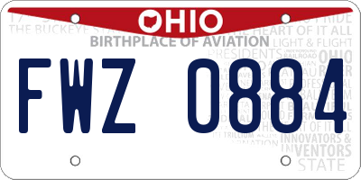 OH license plate FWZ0884