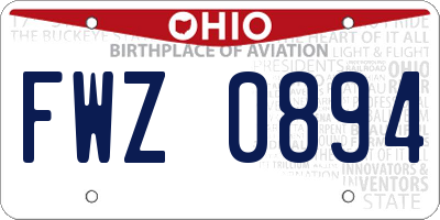 OH license plate FWZ0894