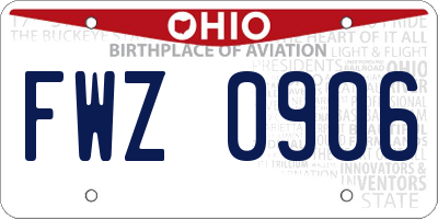 OH license plate FWZ0906