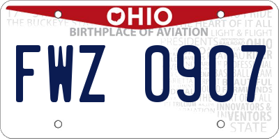 OH license plate FWZ0907