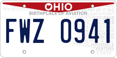 OH license plate FWZ0941