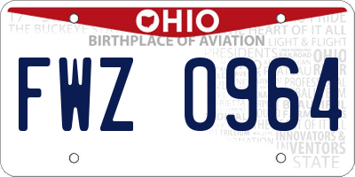 OH license plate FWZ0964