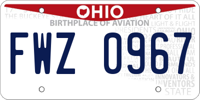 OH license plate FWZ0967