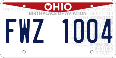 OH license plate FWZ1004