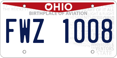 OH license plate FWZ1008
