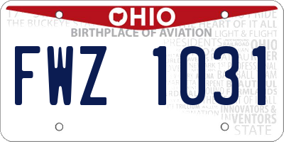 OH license plate FWZ1031