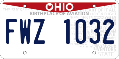 OH license plate FWZ1032
