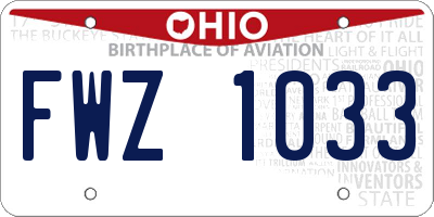 OH license plate FWZ1033