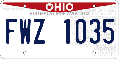 OH license plate FWZ1035