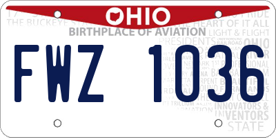 OH license plate FWZ1036