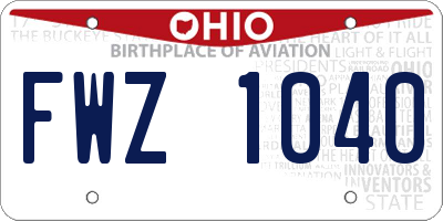 OH license plate FWZ1040